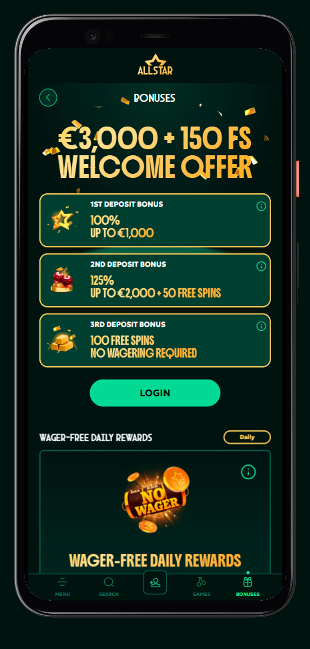 bonus mobiles allstar casino